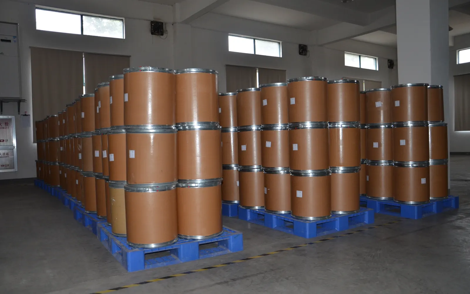 Nutrition Biotech warehouse drum packaging for nutraceutical raw materials