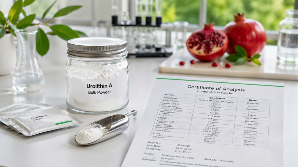 Urolithin A Supplier: Bulk Powder, COA, Purity and Sample Guide for Supplement Brands